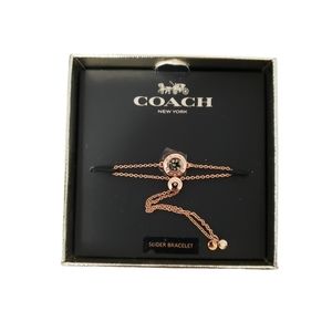 NWT Coach Gold Slider Bracelet w Gemstone